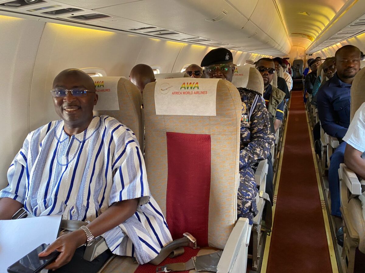 Bawumia uses commercial flight